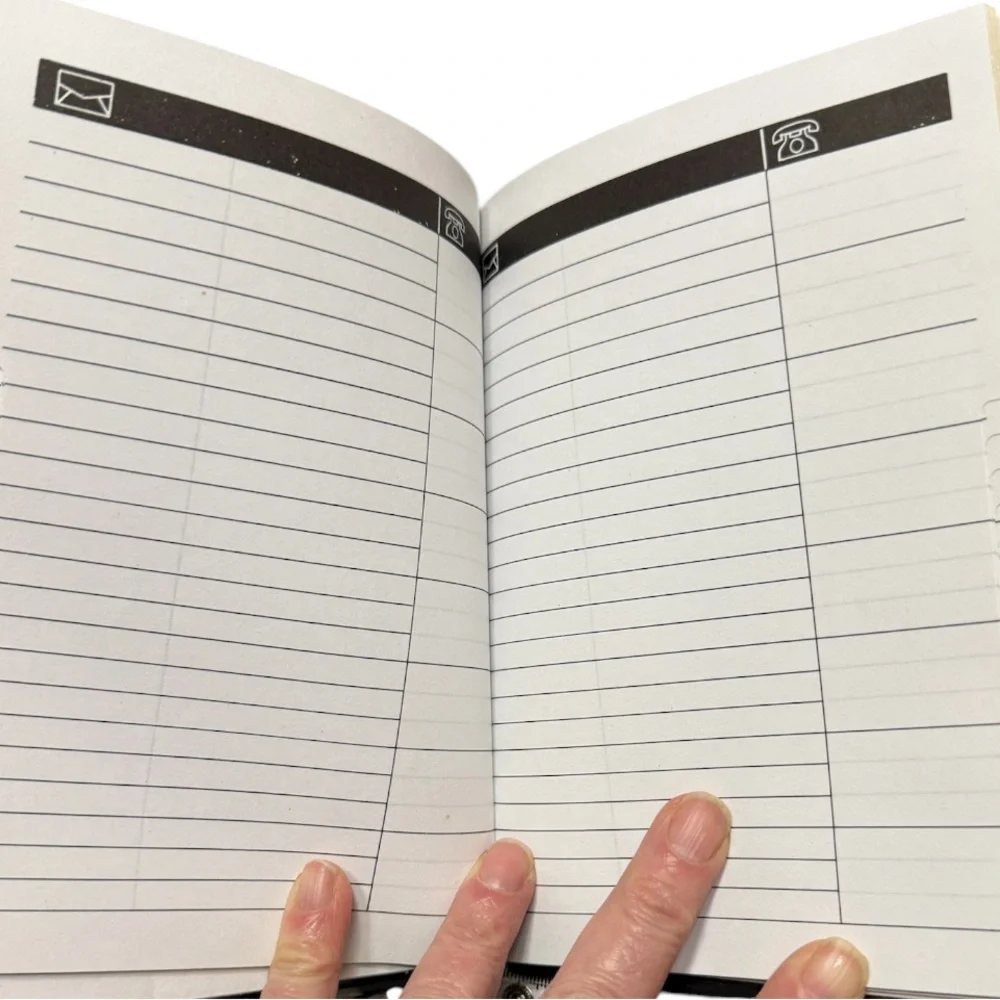 Vintage Lacquered Address Book Cranes & PineJapanese Motif Unused Alphabet Tabs - Picture 3 of 5